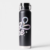 King Time Retro Typografie Motiverend Design Waterfles (Achterkant)