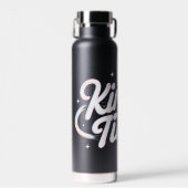King Time Retro Typografie Motiverend Design Waterfles (Voorkant)