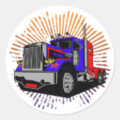 King Trucker Ronde Sticker (Voorkant)
