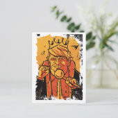 King Trump Cartoon Funny Briefkaart (Staand voorkant)
