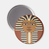King Tut Black Brown Beige Crochet Print op Ronde Magneet (Voorkant / Achterkant)