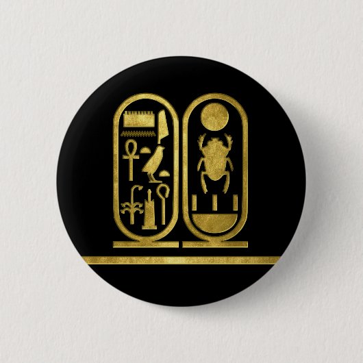 King Tut Cartouche Ronde Button 5,7 Cm (Voorkant)