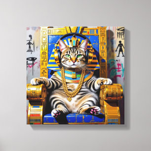 KING TUT-CHAUSIE CAT 2 CANVAS AFDRUK