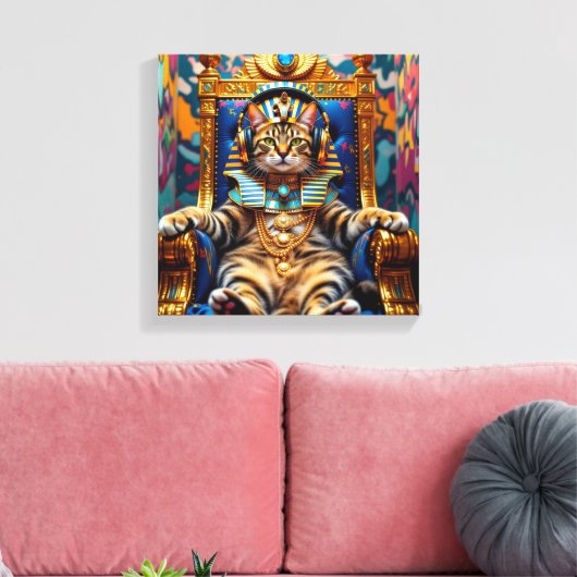 KING TUT-CHAUSIE CAT CANVAS AFDRUK (Insitu (Woonkamer))