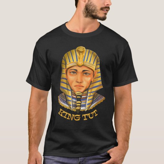 King Tut Egypt Egyptian Pyramid Ankh Pharaoh Templ T-shirt (Voorkant)