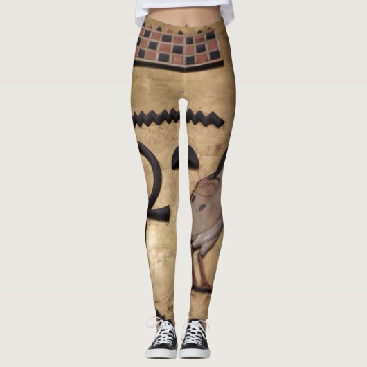 King Tut Egyptian Ankh Tablet Leggings (Voorkant)
