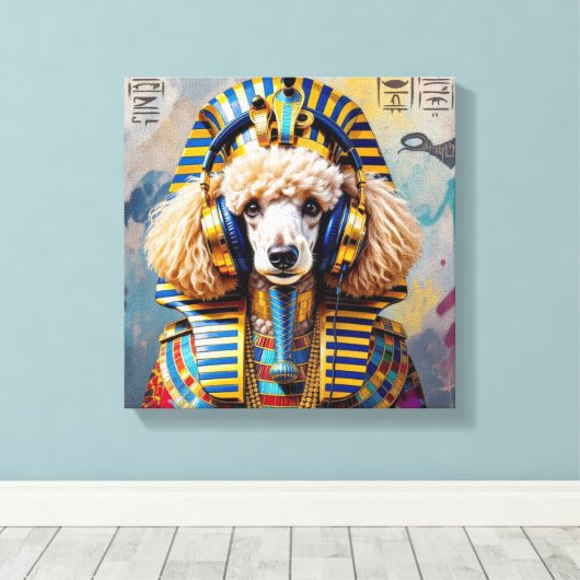 KING TUT-FRENCH POODLE CANVAS AFDRUK (Insitu (Houten vloer))