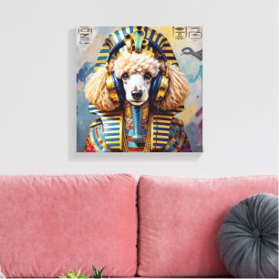KING TUT-FRENCH POODLE CANVAS AFDRUK