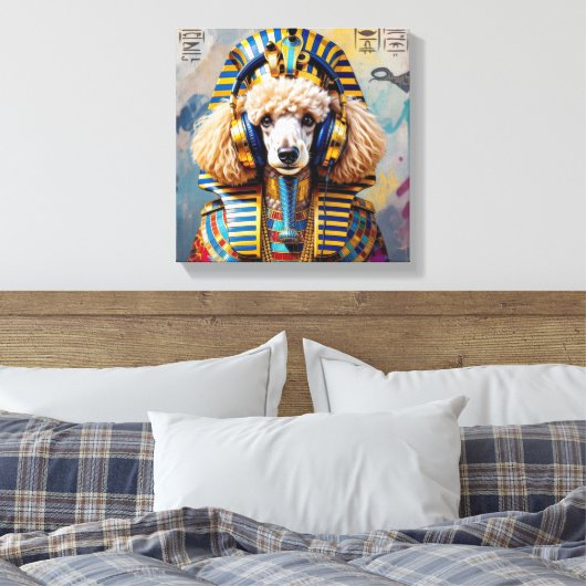KING TUT-FRENCH POODLE CANVAS AFDRUK (Insitu (Slaapkamer))