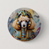 KING TUT-FRENCH POODLE RONDE BUTTON 5,7 CM (Voorkant)
