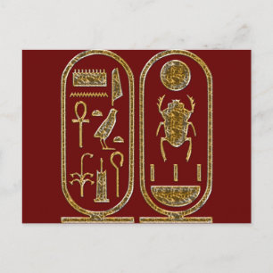 King Tut Hieroglyphics Briefkaart