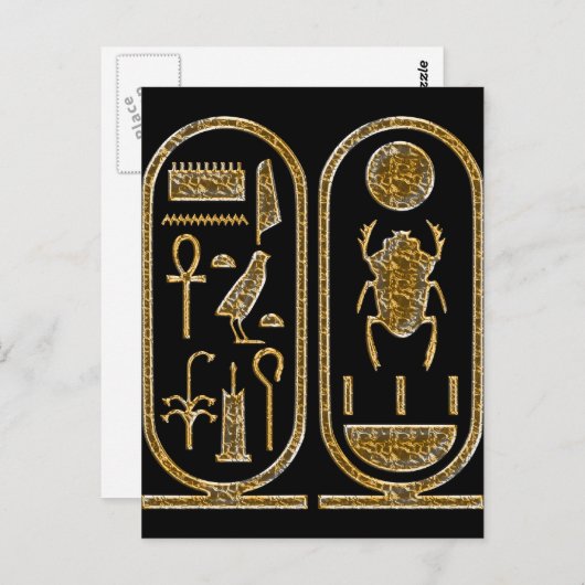 King Tut Hieroglyphics Briefkaart (Voorkant / Achterkant)