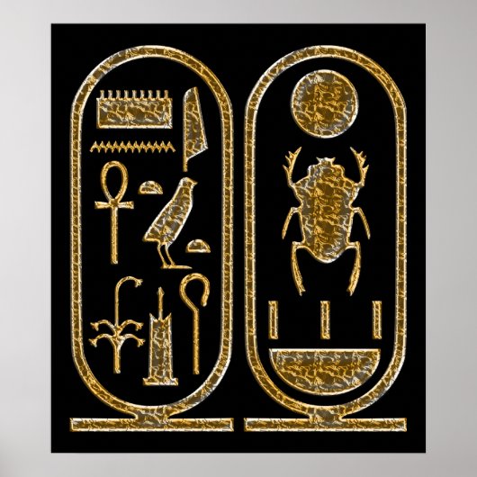 King Tut Hieroglyphics Poster Print (Voorkant)