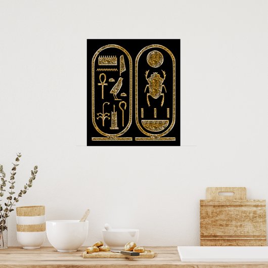 King Tut Hieroglyphics Poster Print (Keuken)