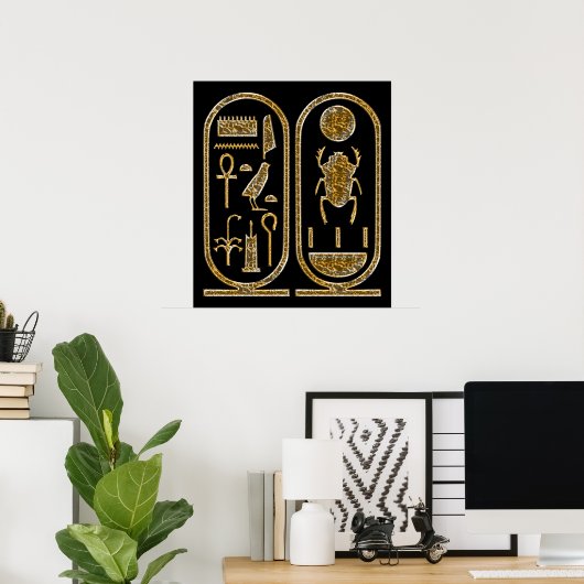 King Tut Hieroglyphics Poster Print (Thuiskantoor)