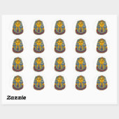 King Tut Mask Ronde Sticker (Vel)