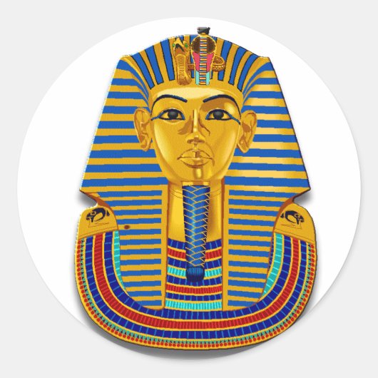 King Tut Mask Ronde Sticker (Voorkant)