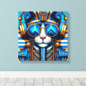 KING TUT PERZISCHE KAT KOEL 9 CANVAS AFDRUK (Insitu (Houten vloer))