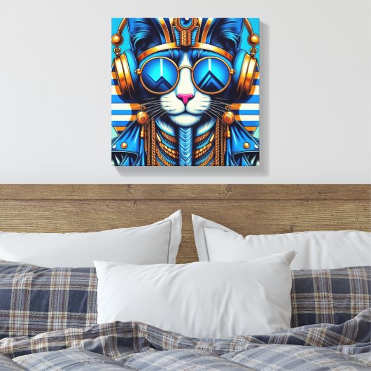 KING TUT PERZISCHE KAT KOEL 9 CANVAS AFDRUK (Insitu (Slaapkamer))