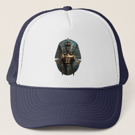 “King Tut Pharaoh Mask hat | Ancient Egyptian  Trucker Pet (Voorkant)