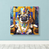 KING TUT-PUG CANVAS AFDRUK (Insitu (Houten vloer))