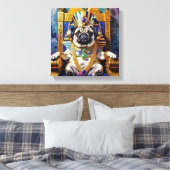 KING TUT-PUG CANVAS AFDRUK (Insitu (Slaapkamer))