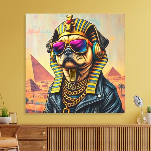 KING TUT PUG COOL 6 CANVAS AFDRUK (Insitu (Woonkamer))