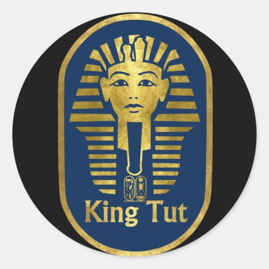 King Tut Ronde Sticker (Voorkant)