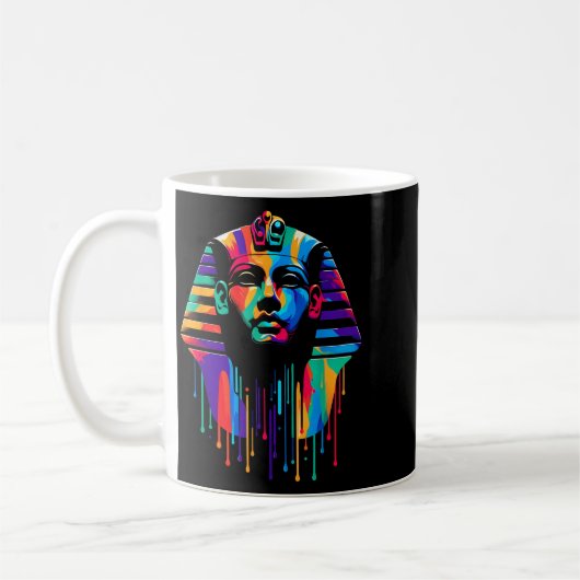 King Tut. Tutankhamun Minimalist Vibrant Style Chr Koffiemok (Links)