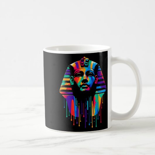 King Tut. Tutankhamun Minimalist Vibrant Style Chr Koffiemok (Rechts)