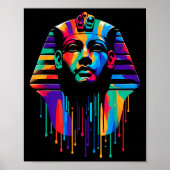 King Tut. Tutankhamun Minimalist Vibrant Style Chr Poster (Voorkant)