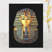 King Tutankhamun, Gold Mask, Egyptische Farao Kaart (Gele Bloem)