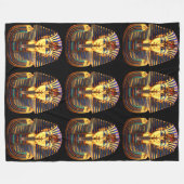 King Tutankhamun, Gold Mask Fleece Deken (Voorkant (Horizontaal))