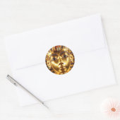 King Tutankhamun, Gold Mask Ronde Sticker (Envelop)