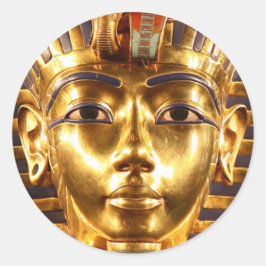 King Tutankhamun, Gold Mask Ronde Sticker