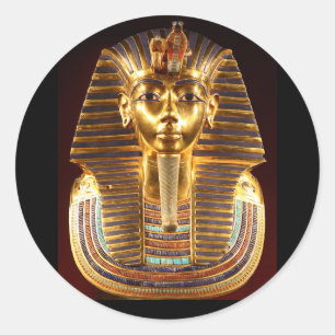 King Tutankhamun, Gold Mask Ronde Sticker