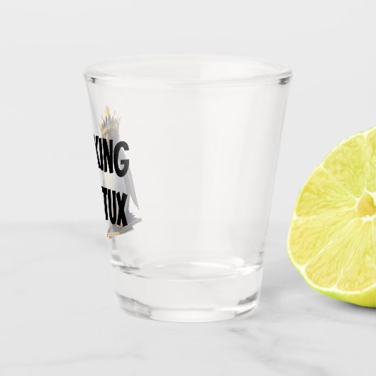 King Tux Linux Penguin Shot Glass Shot Glas (Rechts)