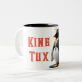 King Tux - Regal Linux Penguin Koffie Mok (Voorkant links)