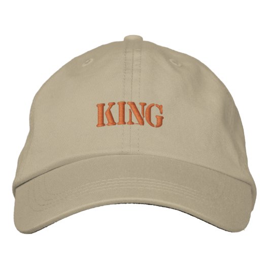 "King" van stijl Khaki verstelbare hoed Geborduurde Pet (Voorkant)