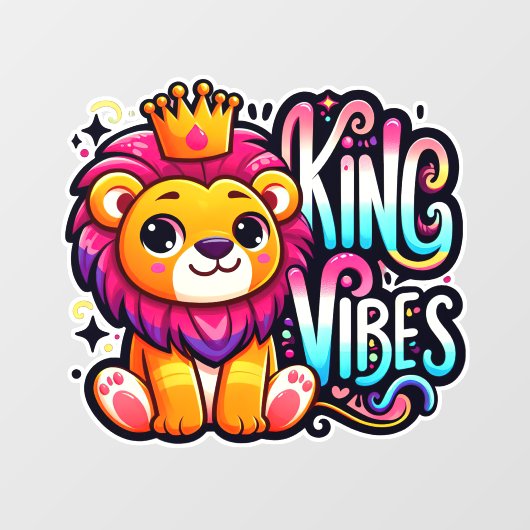 King vibes raamsticker (Vel)