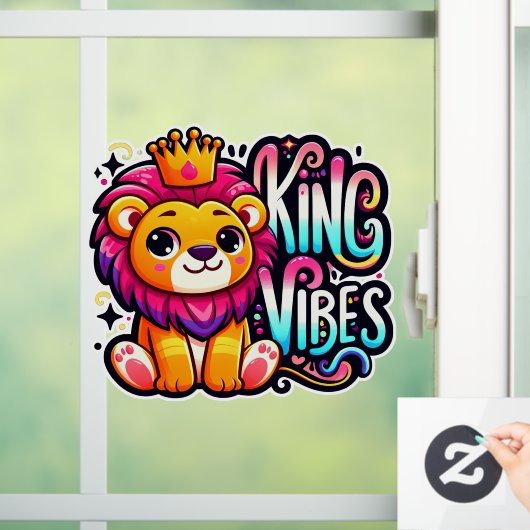 King vibes raamsticker (Huis)
