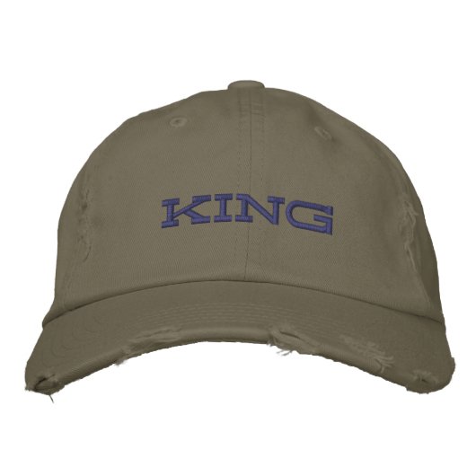 KING Vintage Licht Olijfgroene Hoofddeksels Charme Geborduurde Pet (Voorkant)
