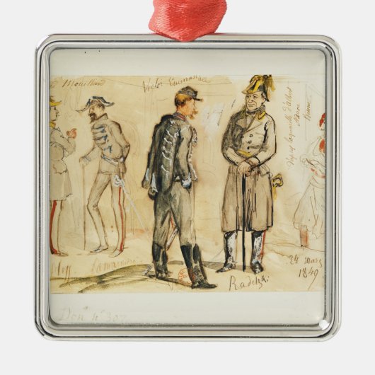 King Vittorio Emanuele II Metalen Ornament (Voorkant)