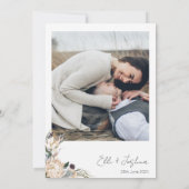 King White Protea Wedding Calligraphy Wedding Kaart (Achterkant)