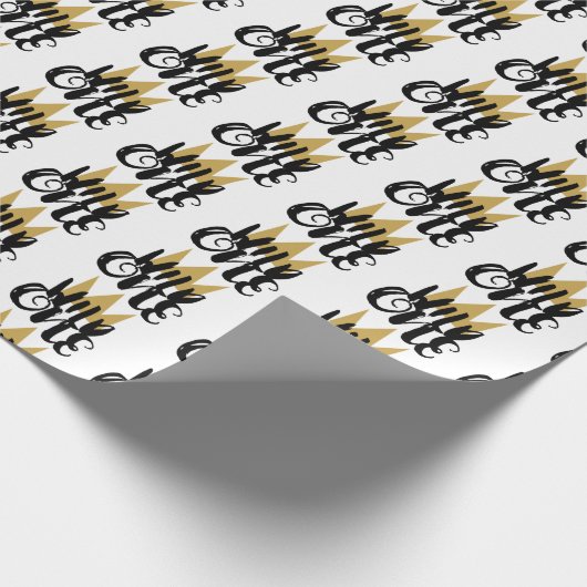 King Wild One Gold Crown 1st Birthday Party Cadeaupapier (Hoek)