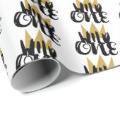 King Wild One Gold Crown 1st Birthday Party Cadeaupapier (Rol Hoek)