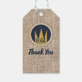 King Wild Thing Gold Crown Burlap Birthday Party Cadeaulabel (Voorkant)