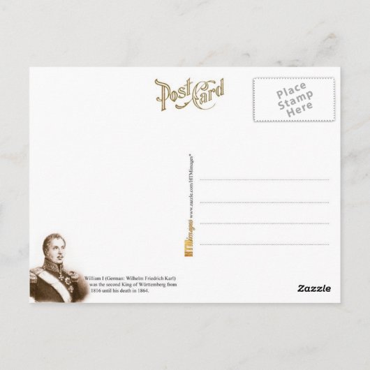 King William I of Württemberg & Family Briefkaart (Achterkant)