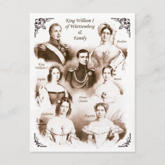 King William I of Württemberg & Family Briefkaart (Voorkant)