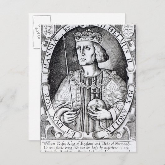 King William II of England, 1618 Briefkaart (Voorkant / Achterkant)